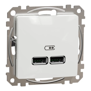 Schneider Electric Sedna Design & Elements - SDD111401 -Dupla USB töltő, A+A, 2.1A, fehér