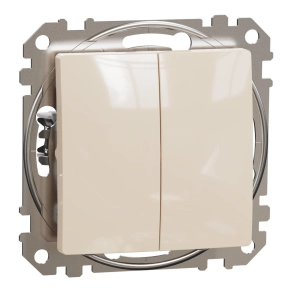   Schneider Electric Sedna Design & Elements - SDD112118 -Kettős nyomó, rugós bekötés, 10A, bézs