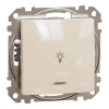 Schneider Electric Sedna Design & Elements - SDD112132L -Egypólusú nyomó, kék jelzőfénnyel, lámpajellel, rugós bekötés, 10A, bézs