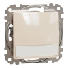 Schneider Electric Sedna Design & Elements - SDD112143L -Egypólusú nyomó, kék jelzőfénnyel, cimketartóval, rugós bekötés, 12V, bézs
