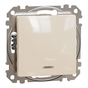 Schneider Electric Sedna Design & Elements - SDD112166L -Váltókapcsoló, kék jelzőfénnyel, 16AX, bézs