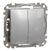 Schneider Electric Sedna Design & Elements - SDD113108 -Kettős váltókapcsoló, rugós bekötés, 10AX, (106+6), alumínium