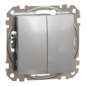   Schneider Electric Sedna Design & Elements - SDD113118 -Kettős nyomó, rugós bekötés, 10A, alumínium