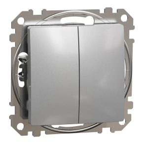 Schneider Electric Sedna Design & Elements - SDD113118 -Kettős nyomó, rugós bekötés, 10A, alumínium