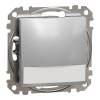 Schneider Electric Sedna Design & Elements - SDD113143L -Egypólusú nyomó, kék jelzőfénnyel, cimketartóval, rugós bekötés, 12V, alumínium