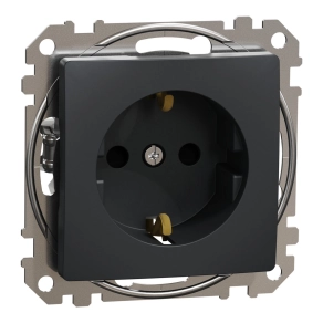   Schneider Electric Sedna Design & Elements - SDD114021 -2P+F csatlakozóaljzat biztonsági zsaluval, csavaros bekötés, 16A, antracit