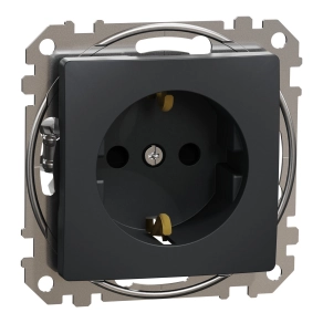 Schneider Electric Sedna Design & Elements - SDD114021 -2P+F csatlakozóaljzat biztonsági zsaluval, csavaros bekötés, 16A, antracit