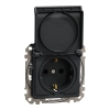 Schneider Electric Sedna Design & Elements - SDD114023 -2P+F csatlakozóaljzat biztonsági zsaluval, csapófedeles, csavaros bekötés, 16A, antracit