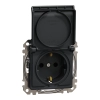 Schneider Electric Sedna Design & Elements - SDD114024 -2P+F csatlakozóaljzat biztonsági zsaluval, csapófedeles, rugós bekötés, 16A, antracit