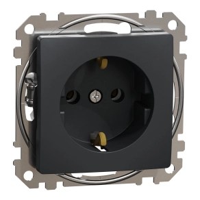 Schneider Electric Sedna Design & Elements - SDD114026 -2P+F csatlakozóaljzat, rugós bekötés, 16A, antracit