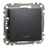 Schneider Electric Sedna Design & Elements - SDD114101L -Egypólusú kapcsoló, kék jelzőfénnyel, 10AX, antracit