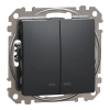 Schneider Electric Sedna Design & Elements - SDD114105L -Csillárkapcsoló, kék jelzőfénnyel, 10AX, antracit