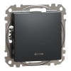 Schneider Electric Sedna Design & Elements - SDD114106L -Váltókapcsoló, kék jelzőfénnyel, 10AX, antracit