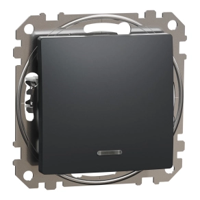 Schneider Electric Sedna Design & Elements - SDD114106L -Váltókapcsoló, kék jelzőfénnyel, 10AX, antracit