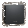 Schneider Electric Sedna Design & Elements - SDD114107L -Keresztkapcsoló, kék jelzőfénnyel, 10AX, antracit