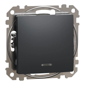 Schneider Electric Sedna Design & Elements - SDD114107L -Keresztkapcsoló, kék jelzőfénnyel, 10AX, antracit