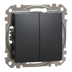 Schneider Electric Sedna Design & Elements - SDD114108 -Kettős váltókapcsoló, rugós bekötés, 10AX, (106+6), antracit