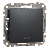 Schneider Electric Sedna Design & Elements - SDD114111L -Egypólusú nyomó, kék jelzőfénnyel, rugós bekötés, 10A, antracit
