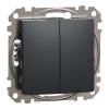 Schneider Electric Sedna Design & Elements - SDD114118 -Kettős nyomó, rugós bekötés, 10A, antracit