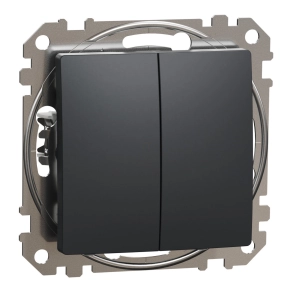   Schneider Electric Sedna Design & Elements - SDD114118 -Kettős nyomó, rugós bekötés, 10A, antracit