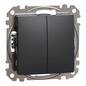 Schneider Electric Sedna Design & Elements - SDD114118 -Kettős nyomó, rugós bekötés, 10A, antracit