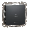 Schneider Electric Sedna Design & Elements - SDD114131L -Egypólusú nyomó, kék jelzőfénnyel, csengőjellel, rugós bekötés, 10A, antracit