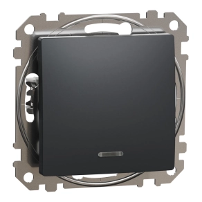   Schneider Electric Sedna Design & Elements - SDD114166L -Váltókapcsoló, kék jelzőfénnyel, 16AX, antracit