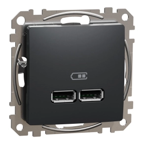   Schneider Electric Sedna Design & Elements - SDD114401 -Dupla USB töltő, A+A, 2.1A, antracit