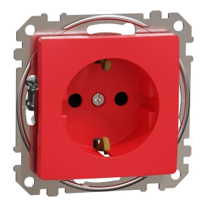  Schneider Electric Sedna Design & Elements - SDD115021 -2P+F csatlakozóaljzat biztonsági zsaluval, csavaros bekötés, nem reteszelt, 16A, piros