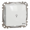 Schneider Electric Sedna Design & Elements - SDD211132 -Egypólusú nyomó lámpajellel, rugós bekötés, 10A, IP44, fehér