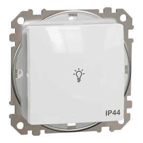 Schneider Electric Sedna Design & Elements - SDD211132 -Egypólusú nyomó lámpajellel, rugós bekötés, 10A, IP44, fehér