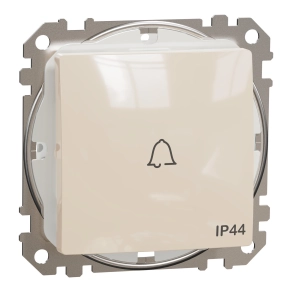 Schneider Electric Sedna Design & Elements - SDD212131 -Egypólusú nyomó csengőjellel, rugós bekötés, 10A, IP44, bézs