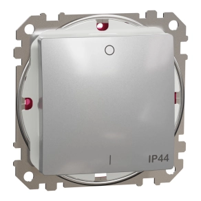   Schneider Electric Sedna Design & Elements - SDD213102 -Kétpólusú kapcsoló, rugós bekötés, 10AX, IP44, alumínium