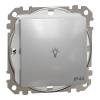 Schneider Electric Sedna Design & Elements - SDD213132 -Egypólusú nyomó lámpajellel, rugós bekötés, 10A, IP44, alumínium