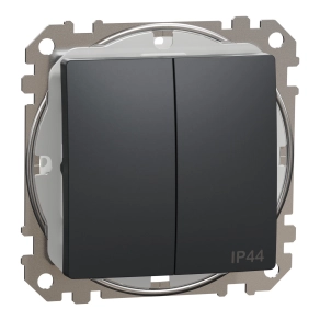 Schneider Electric Sedna Design & Elements - SDD214105 -Csillárkapcsoló, rugós bekötés, 10AX, IP44, antracit