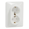 Schneider Electric Sedna Design & Elements - SDD311221 -2x2P+F csatlakozóaljzat biztonsági zsaluval, csavaros bekötés, 16A, kerettel, fehér