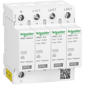   Schneider Electric Acti9 iPRD1 -A9L16482 -túlfeszültség -korlátozó, 12.5r, 3P-N