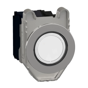   Schneider Electric Harmony XB4 - XB4FWCUST01 - süllyesztett fém LED-es világító fejű nyomógomb, Ø30, 1NO, 230VAC, fehér