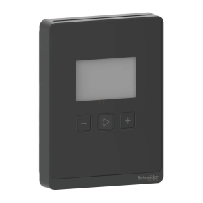   Schneider Electric Air Quality Sensors - SLPBLCV2 - szén-dioxid és levegőminőség és páratartalom-érzékelő, LCD-kijelzővel, BAC/MB, fekete