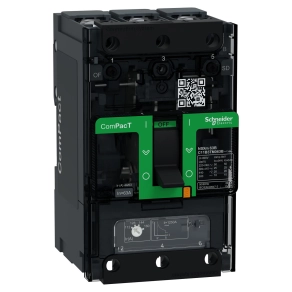 Schneider Electric ComPacT NSXm (2021) - C11B3TM063B - Megszakító (25 kA 415 VAC) , 3P 3d, 63 A beállítás TMD kioldóegység, sajtolható sarukkal és síncsatlakozókkal