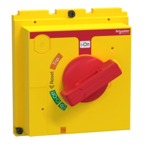   Schneider Electric ComPacT NSX (2021) - LV432599T -Közvetlen rotációs hajtás, NSX 400/630, piros kar sárga előlapon, IP40