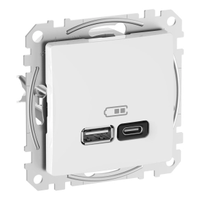 Schneider Electric Sedna Design & Elements - SDD111404 - Dupla USB gyorstöltő, A+C, 45W, fehér