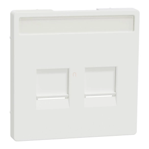   Schneider Electric Merten System Design - MTN4564-6037 - Fedlap 2xRJ45 moduláris betétekhez, feliratozható, mattfehér
