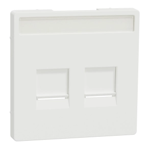 Schneider Electric Merten System Design - MTN4564-6037 - Fedlap 2xRJ45 moduláris betétekhez, feliratozható, mattfehér