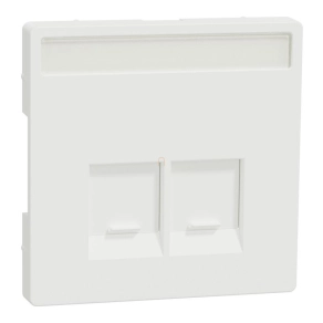   Schneider Electric Merten System Design - MTN4574-6037 - Fedlap 2xRJ45 aljzathoz, feliratozható, mattfehér