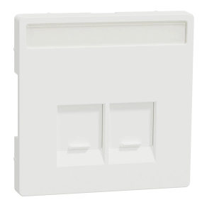 Schneider Electric Merten System Design - MTN4574-6037 - Fedlap 2xRJ45 aljzathoz, feliratozható, mattfehér