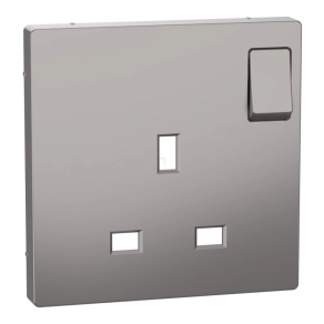   Schneider Electric Merten System Design - MTN2122-6036 - Fedlap kapcsolható brit csatlakozóaljzathoz, acél