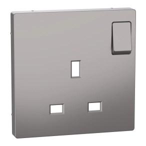 Schneider Electric Merten System Design - MTN2122-6036 - Fedlap kapcsolható brit csatlakozóaljzathoz, acél