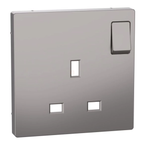   Schneider Electric Merten System Design - MTN2122-6050 - Fedlap kapcsolható brit csatlakozóaljzathoz, nikkel