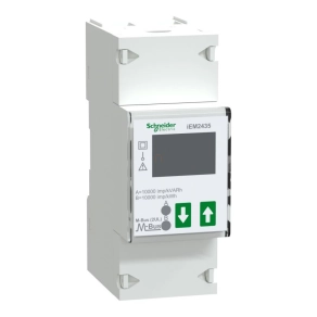   Schneider Electric iEM2000 series - A9MEM2435 - Acti9 iEM2435 többtarifás fogyasztásmérő 1 fázisú, DIN sínres, MID, direkt bekötés, 100A, háttérvilágítás, M-Bus